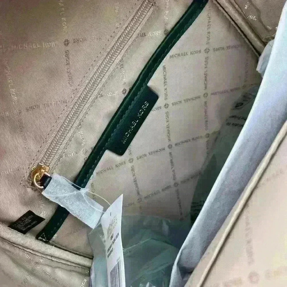 Michael Kors Kenly Backpack Medium MK Signature Racing Green - Picture 9 of 12